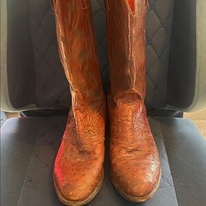 Lucchese 1183 Full Quill Ostrich Boots 9.5